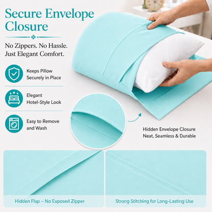 200 Thread Count Egyptian Cotton Pillowcases Pair – Hotel Quality Bedding | Night Zone
