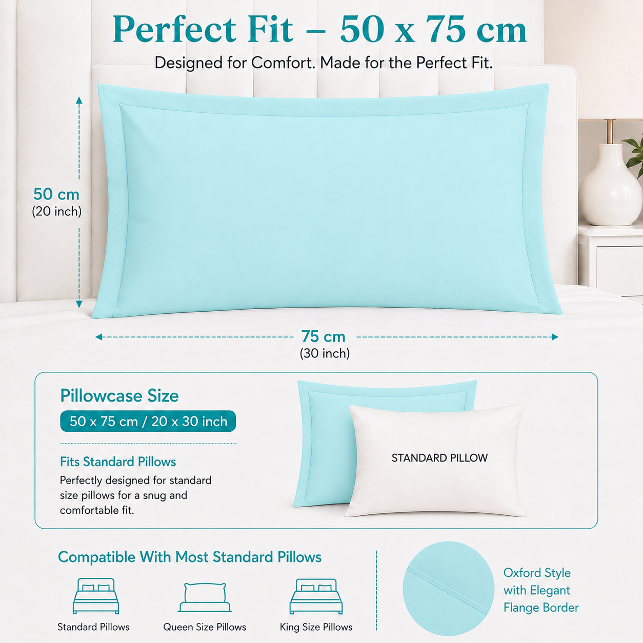 200 Thread Count Egyptian Cotton Pillowcases Pair – Hotel Quality Bedding | Night Zone