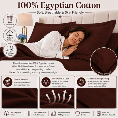 200 Thread Count Egyptian Cotton Pillowcases Pair – Hotel Quality Bedding | Night Zone