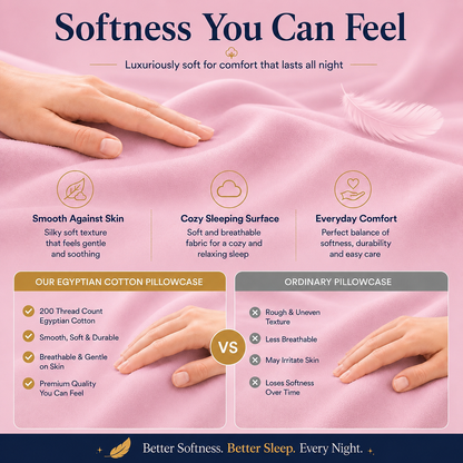 200 Thread Count Egyptian Cotton Pillowcases Pair – Hotel Quality Bedding | Night Zone