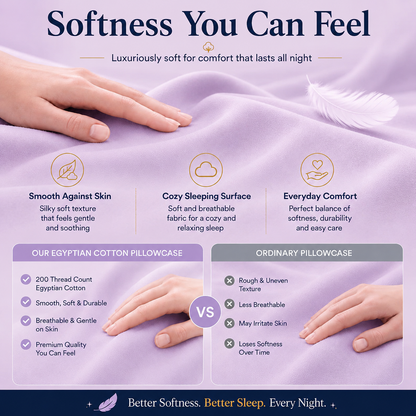 200 Thread Count Egyptian Cotton Pillowcases Pair – Hotel Quality Bedding | Night Zone