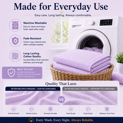 200 Thread Count Egyptian Cotton Pillowcases Pair – Hotel Quality Bedding | Night Zone