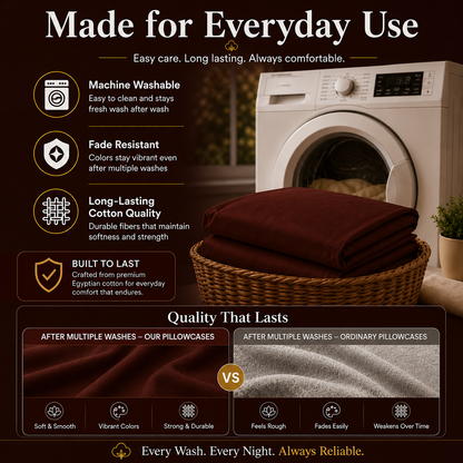 200 Thread Count Egyptian Cotton Pillowcases Pair – Hotel Quality Bedding | Night Zone