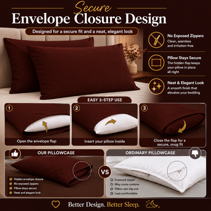 200 Thread Count Egyptian Cotton Pillowcases Pair – Hotel Quality Bedding | Night Zone