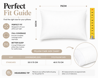 180 Thread Count Percale Pillow Cases Pair – Luxury Easy Care Bedding | Night Zone
