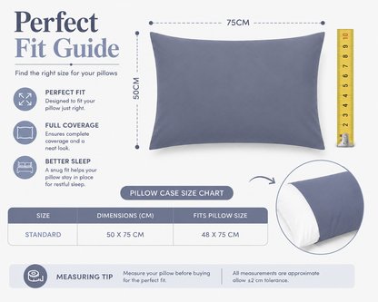 180 Thread Count Percale Pillow Cases Pair – Luxury Easy Care Bedding | Night Zone