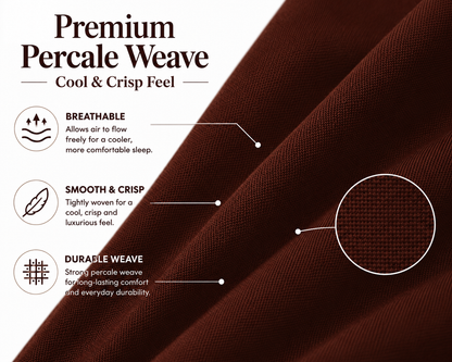 180 Thread Count Percale Pillow Cases Pair – Luxury Easy Care Bedding | Night Zone