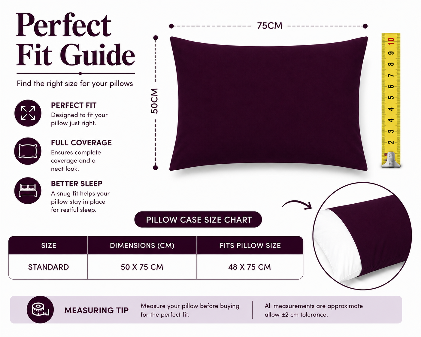180 Thread Count Percale Pillow Cases Pair – Luxury Easy Care Bedding | Night Zone