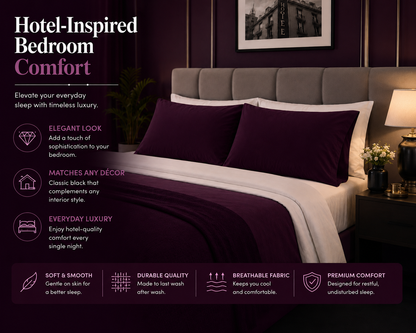 180 Thread Count Percale Pillow Cases Pair – Luxury Easy Care Bedding | Night Zone