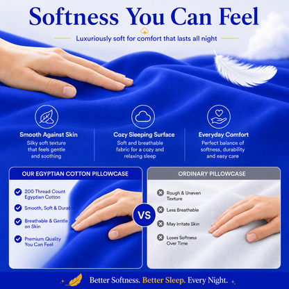 200 Thread Count Egyptian Cotton Pillowcases Pair – Hotel Quality Bedding | Night Zone