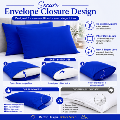 200 Thread Count Egyptian Cotton Pillowcases Pair – Hotel Quality Bedding | Night Zone