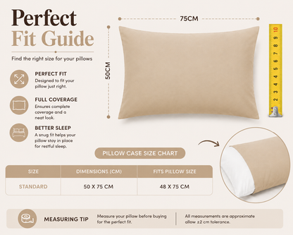 180 Thread Count Percale Pillow Cases Pair – Luxury Easy Care Bedding | Night Zone
