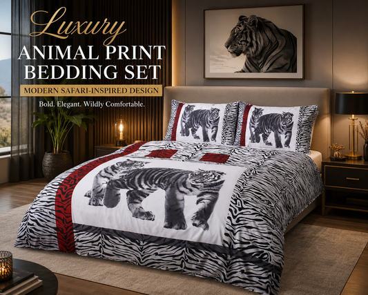 3D Animal Effect Duvet Cover Set – Animal Print Polycotton Bedding | Night Zone