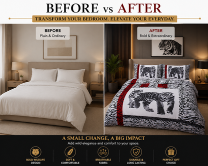 3D Animal Effect Duvet Cover Set – Animal Print Polycotton Bedding | Night Zone