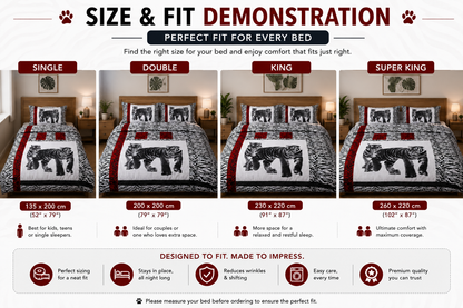 3D Animal Effect Duvet Cover Set – Animal Print Polycotton Bedding | Night Zone