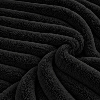 Night Zone Chunky Super Soft Duvet Cover Set - Black