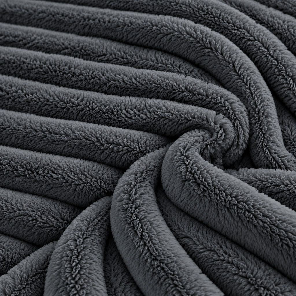 Night Zone Chunky Super Soft Duvet Cover Set - Charcoal