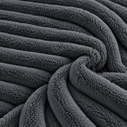 Night Zone Chunky Super Soft Duvet Cover Set - Charcoal