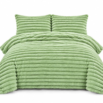 Night Zone Chunky Super Soft Duvet Cover Set - Sage