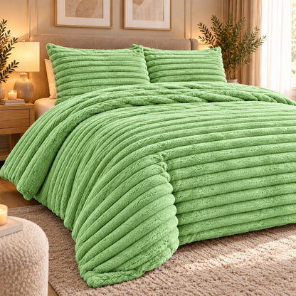 Night Zone Chunky Super Soft Duvet Cover Set - Sage