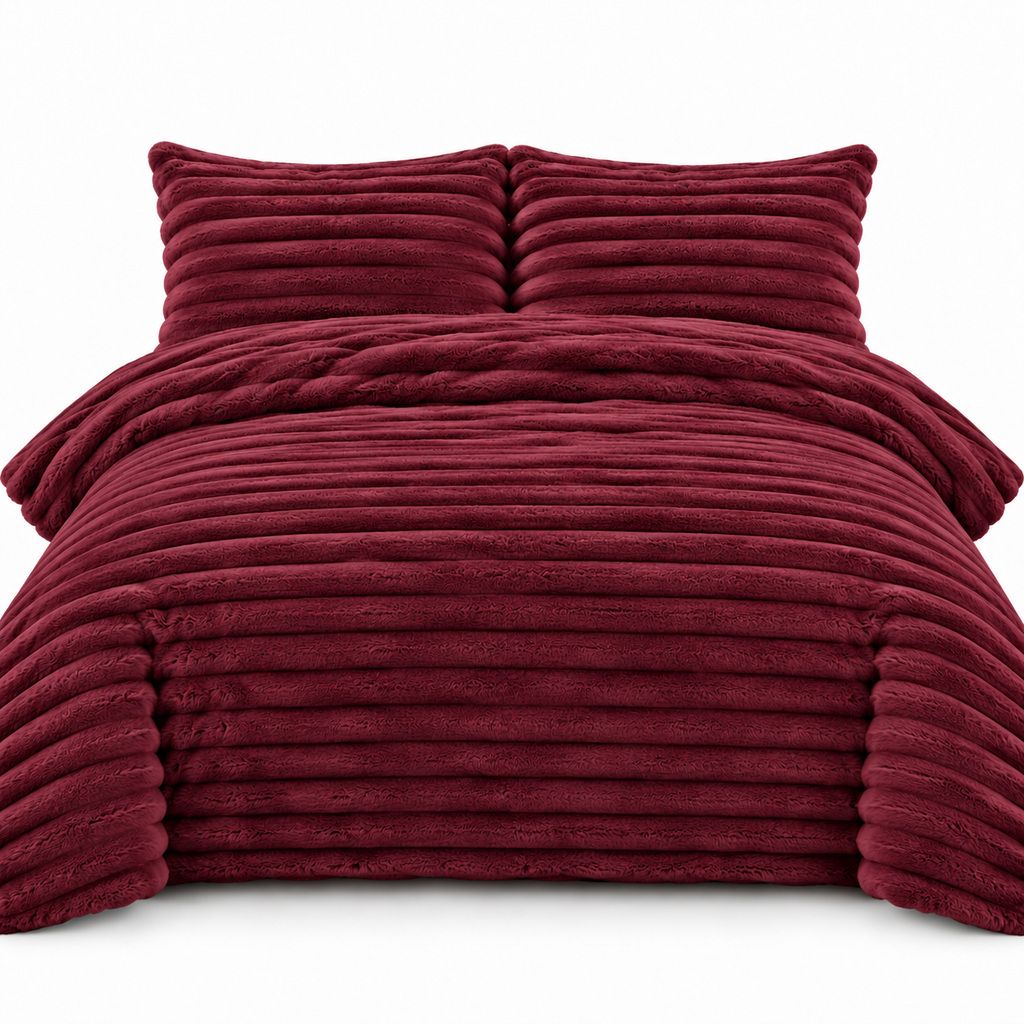 Night Zone Chunky Super Soft Duvet Cover Set - Wine