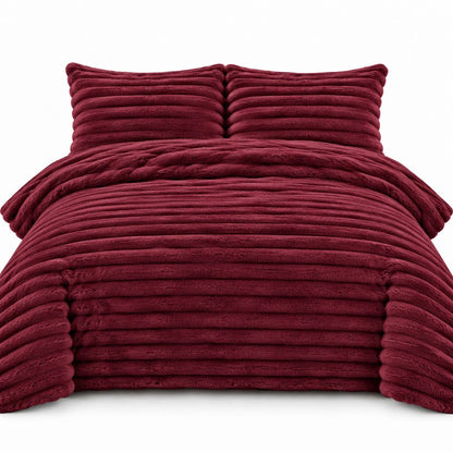 Night Zone Chunky Super Soft Duvet Cover Set - Wine