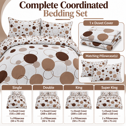 Noah Printed Polycotton Duvet Cover Set – Soft Easy Care Bedding | Night Zone
