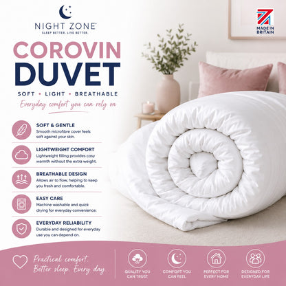 Hypoallergenic Duvet – Lightweight Warm Polyester Bedding | Night Zone
