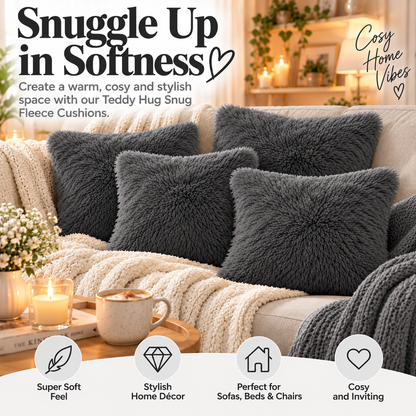 Teddy Hug Fleece Cushion Cover – Soft Fluffy Snug Cuddle Cushion Cover | Night Zone