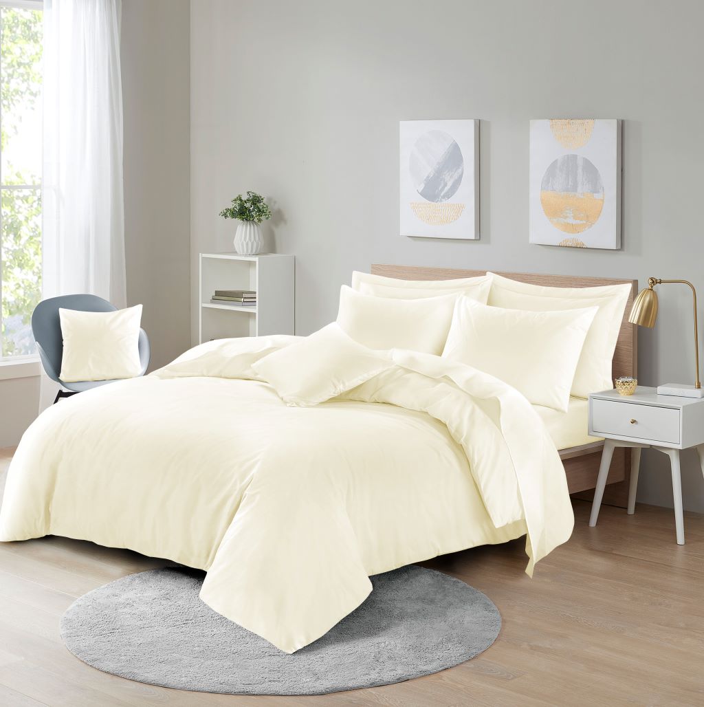 Polycotton Duvet Cover Set – Plain Dyed Easy Care Bedding | Night Zone