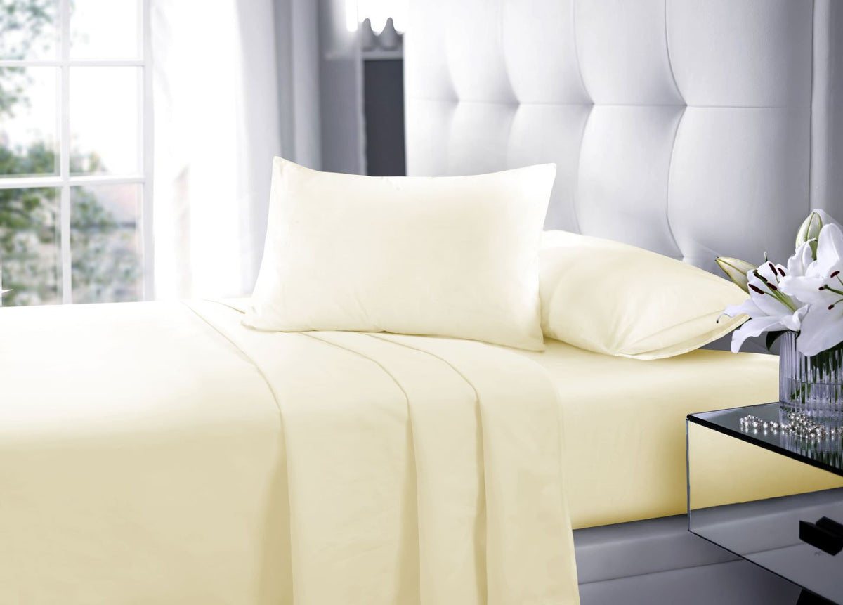 Polycotton Sheet Set – Fitted Sheet, Flat Sheet & Pillowcases Easy Care Bedding | Night Zone
