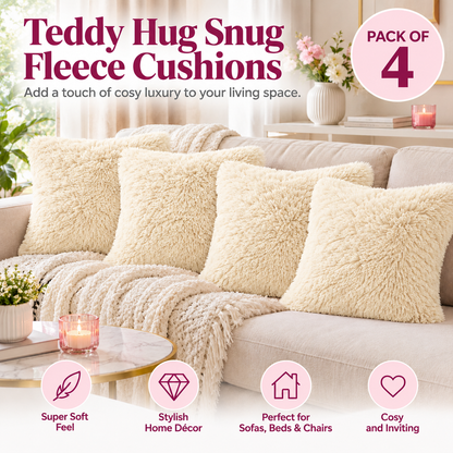 Teddy Hug Fleece Cushion Cover – Soft Fluffy Snug Cuddle Cushion Cover | Night Zone