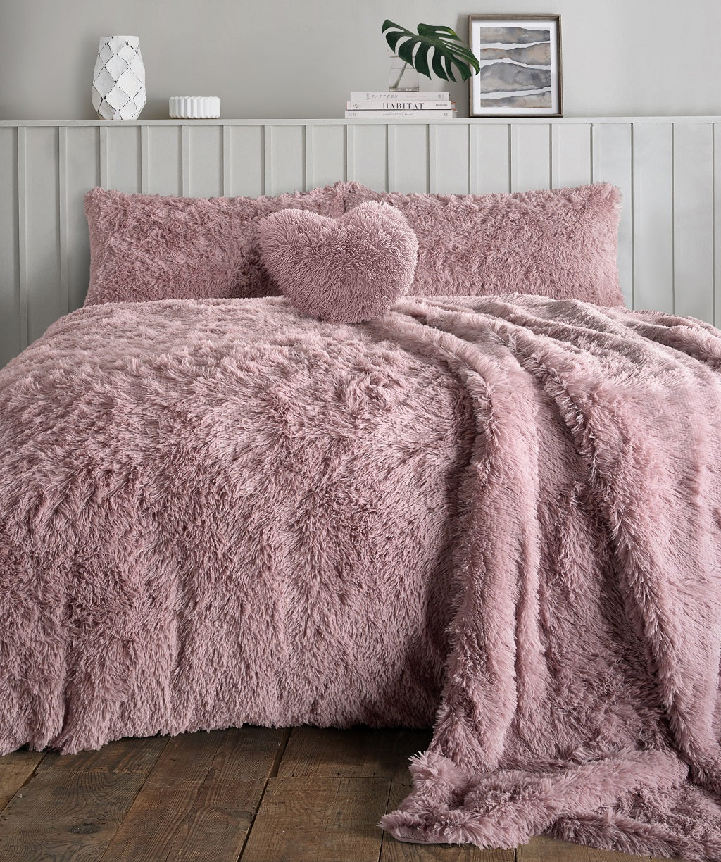 Teddy Bear Fleece Long Fur Duvet Cover Set – Alaska Cuddles Bedding | Night Zone