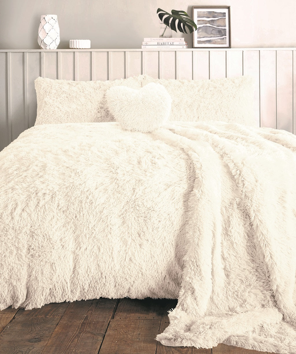 Teddy Bear Fleece Long Fur Duvet Cover Set – Alaska Cuddles Bedding | Night Zone