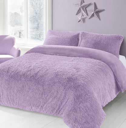 Teddy Bear Fleece Long Fur Duvet Cover Set – Alaska Cuddles Bedding | Night Zone