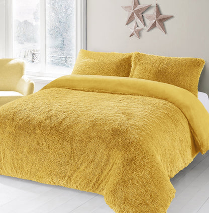 Teddy Bear Fleece Long Fur Duvet Cover Set – Alaska Cuddles Bedding | Night Zone