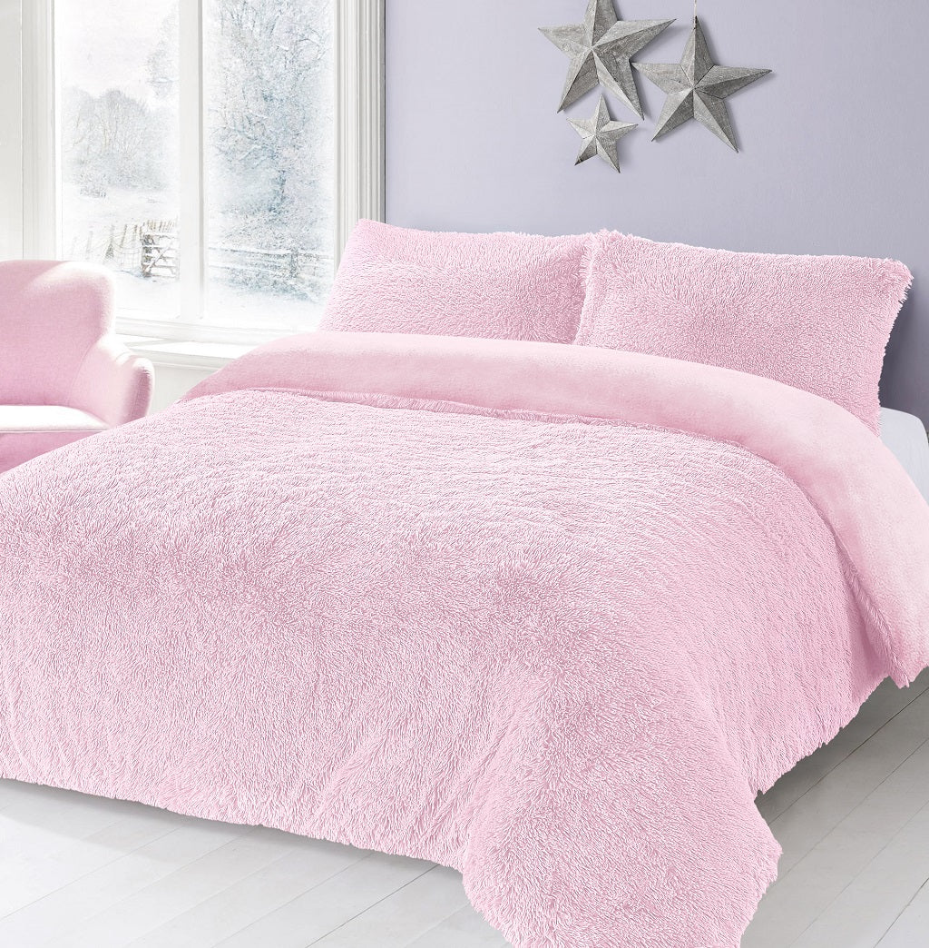 Teddy Bear Fleece Long Fur Duvet Cover Set – Alaska Cuddles Bedding | Night Zone