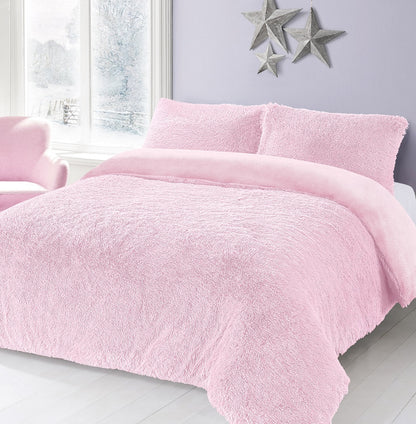 Teddy Bear Fleece Long Fur Duvet Cover Set – Alaska Cuddles Bedding | Night Zone