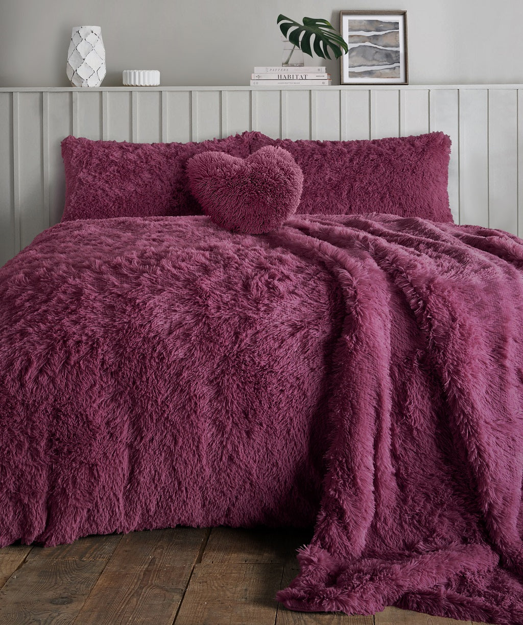 Teddy Bear Fleece Long Fur Duvet Cover Set – Alaska Cuddles Bedding | Night Zone