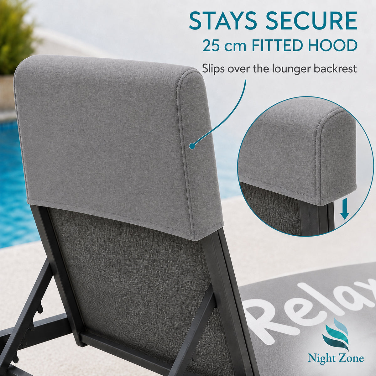 Printed Microfiber Beach & Sun Lounger Towel with Hood | Night Zone