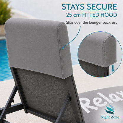 Printed Microfiber Beach & Sun Lounger Towel with Hood | Night Zone