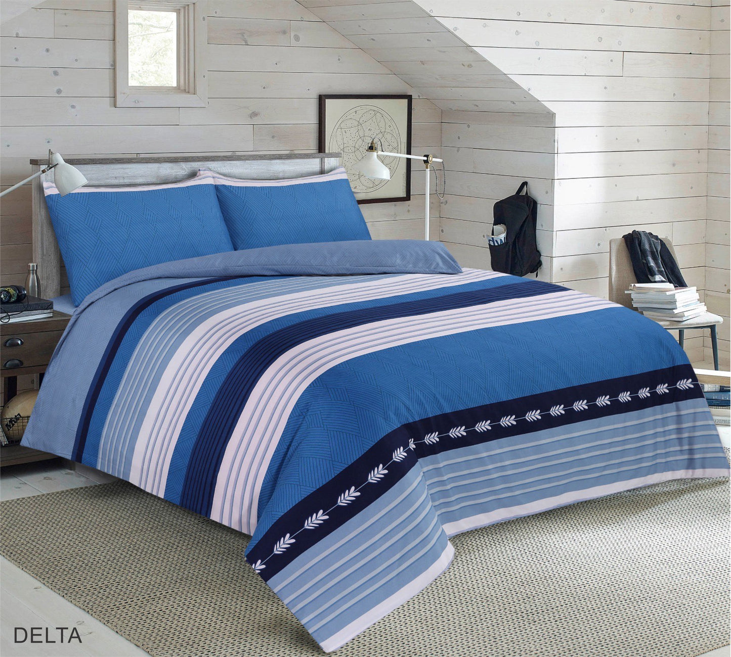 Delta Striped Microfibre Duvet Cover Set – Soft Easy Care Bedding | Night Zone