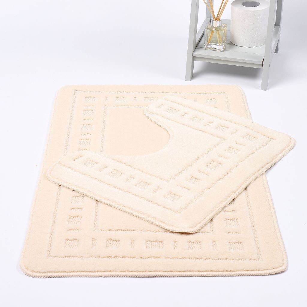 Diem 2 Piece Bath Mat & Pedestal Set – Soft Absorbent Bathroom Rugs | Night Zone