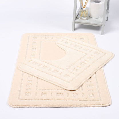 Diem 2 Piece Bath Mat & Pedestal Set – Soft Absorbent Bathroom Rugs | Night Zone