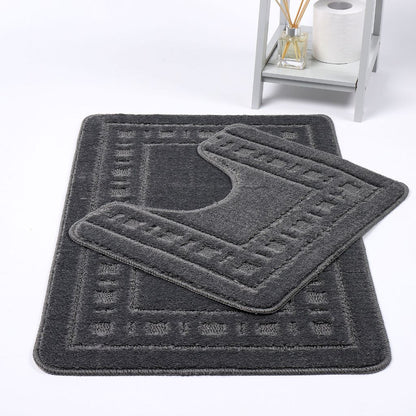 Diem 2 Piece Bath Mat & Pedestal Set – Soft Absorbent Bathroom Rugs | Night Zone