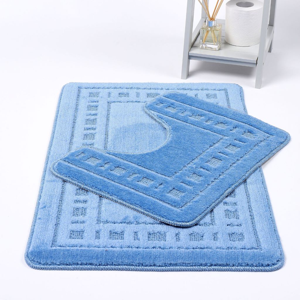Diem 2 Piece Bath Mat & Pedestal Set – Soft Absorbent Bathroom Rugs | Night Zone