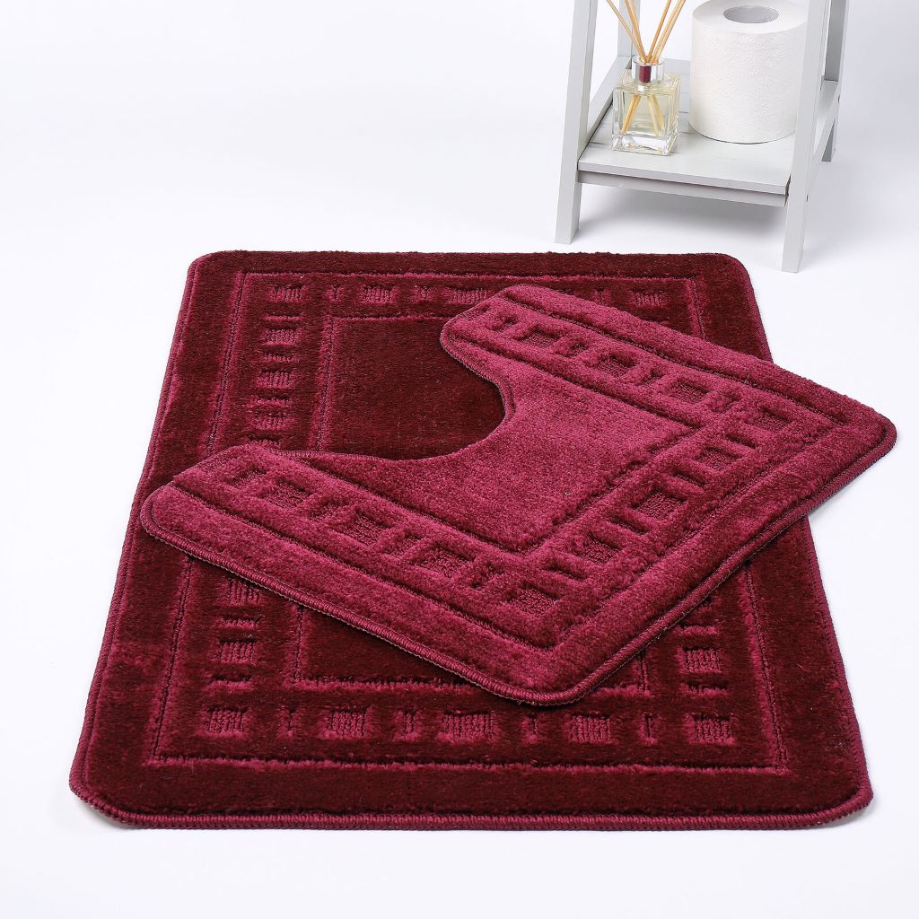 Diem 2 Piece Bath Mat & Pedestal Set – Soft Absorbent Bathroom Rugs | Night Zone