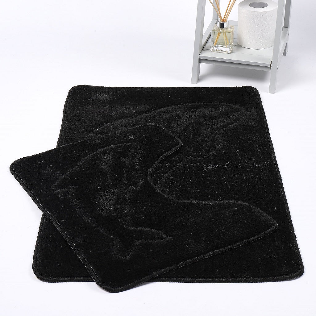 Dolphin 2 Piece Bath Mat & Pedestal Set – Non Slip Bathroom Rug Set | Night Zone