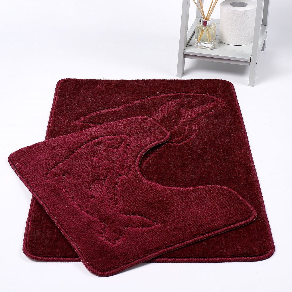 Dolphin 2 Piece Bath Mat & Pedestal Set – Non Slip Bathroom Rug Set | Night Zone