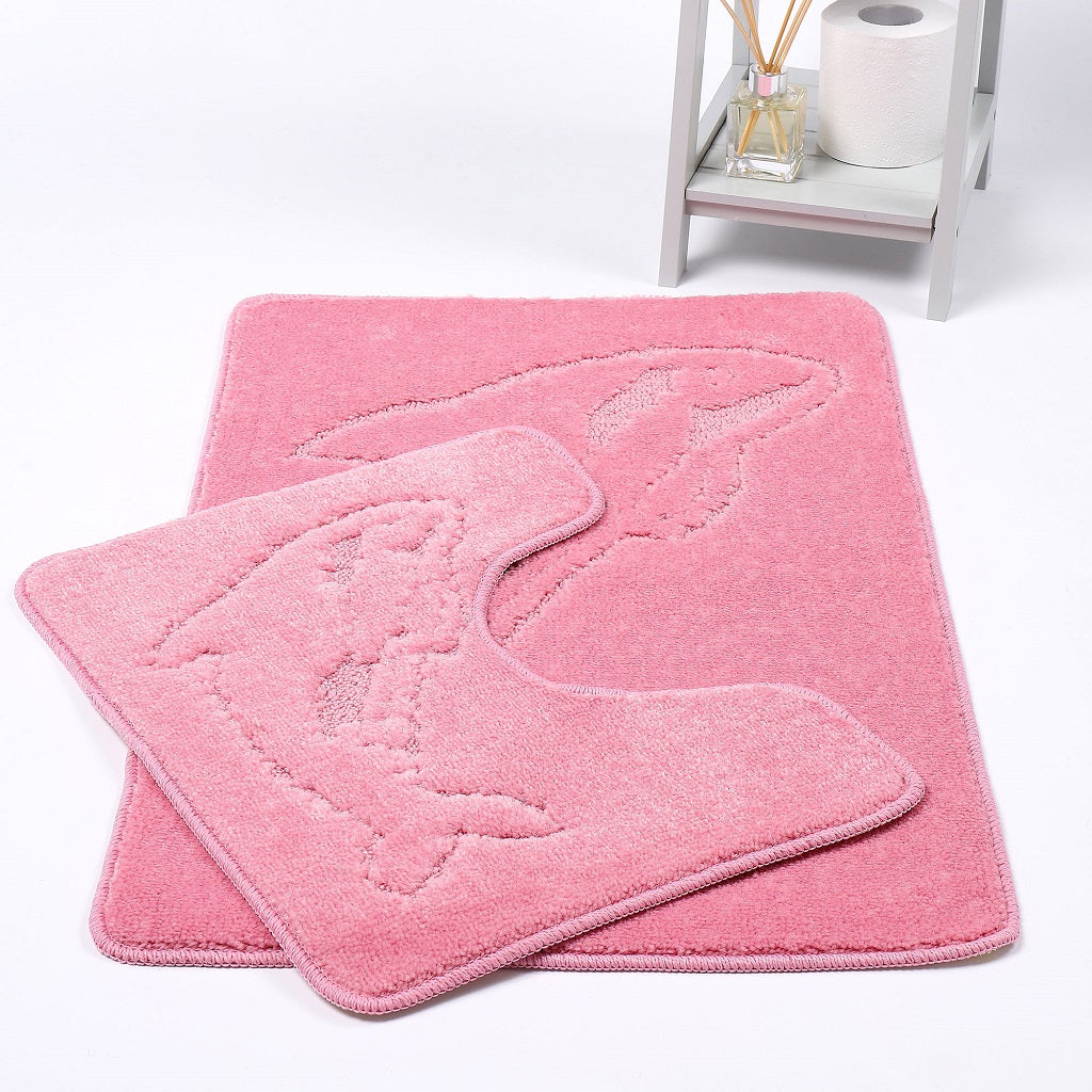 Dolphin 2 Piece Bath Mat & Pedestal Set – Non Slip Bathroom Rug Set | Night Zone